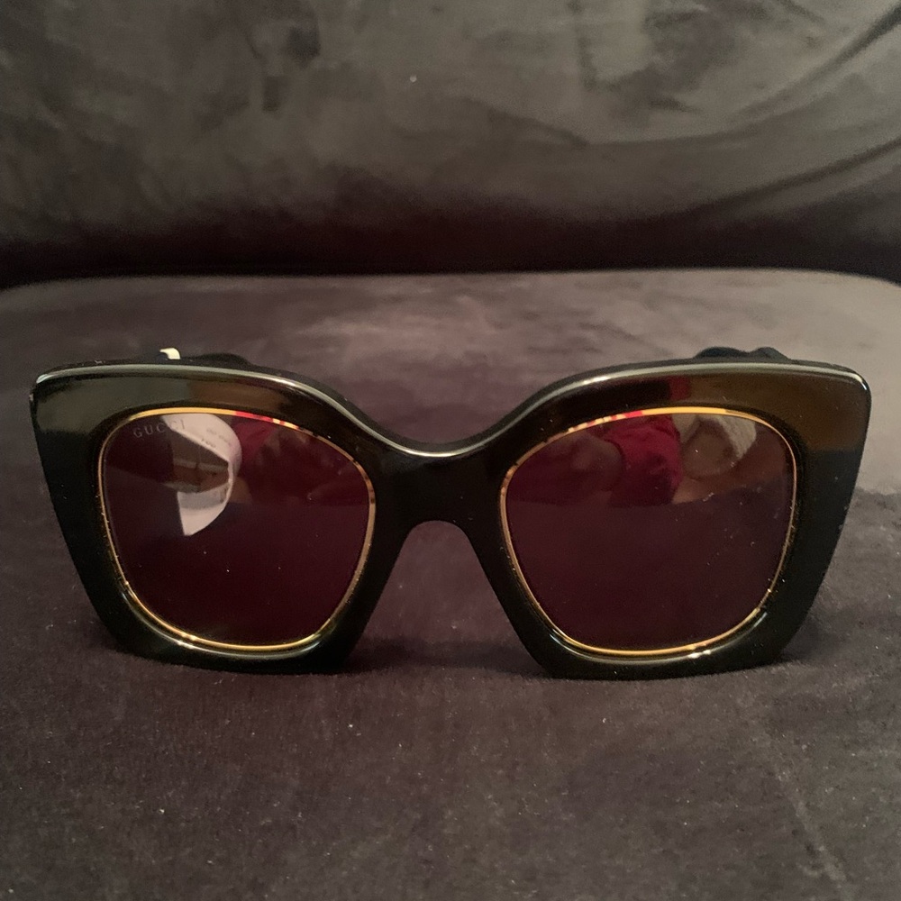 Gucci Black and Gold Sunglasses